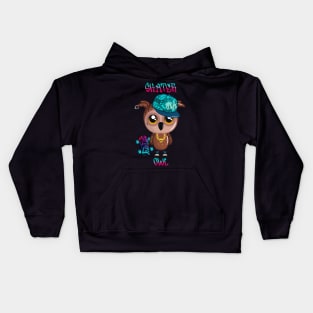 Skater Owl with Skateboard and Cap Kids Hoodie